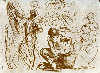 Une page de croquis, par Titien