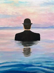 Reflet de la mer dans un chapeau melon