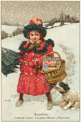 Carte de visite pour Sunlight Soap, vers 1900