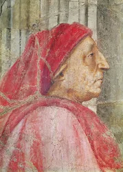 La Sainte Trinité, détail de la tête du donateur masculin, 1427-28 (détail)