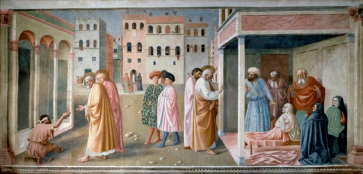 Saint Pierre ressuscitant Tabitha Fresque de Tommaso di Cristoforo Fini dit Masolino da Panicale (1383-vers 1440)