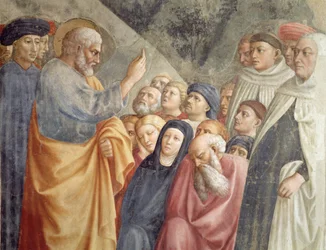Saint Pierre prêchant à Jérusalem (détail)