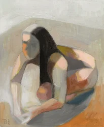 Figure abstraite pensive