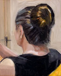 Femme pensive de dos