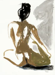 Femme assise, sereine