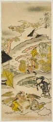 Automne : Récolte du riz (Aki: inekari no zu), n° 3 de la série "Les Quatre Saisons des agriculteurs (Shiki no hyakusho)"