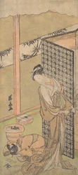 Une Oiran en tenue de nuit, s