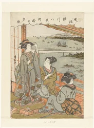 Pluie du soir à Susaki (huit vues des coutumes et usages à Fukagawa)