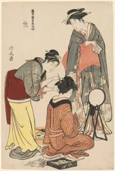 Divertissements des Tachibana, de la série "Une Collection de Beautés Contemporaines des Quartiers de Plaisir (Tosei yuri bijin awase)"