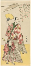 Les acteurs Ichikawa Danjuro V et Ichikawa Ebizo IV, d