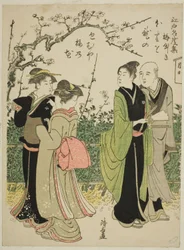 Umeyashiki, de la série "Collection de lieux célèbres à Edo (Edo meisho shu)"