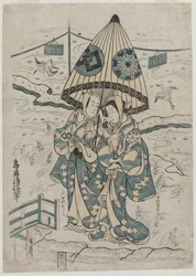 Nakamura Tomijuro et Nakamura Shichisaburo II en tant qu