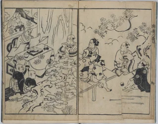 Les huit points de vue fantaisistes dans les relations amoureuses militaires (Furyu budo iro-bakkei)
