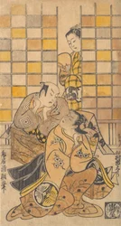 Ichikawa Danjuro II en tant que Kanto Koroku et Yamamura Ichitaro en tant que Oichi