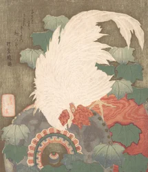 Coq sur un tambour, vers 1825.