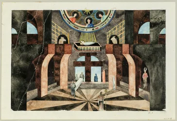Décor de scène pour la tragédie Die Nibelungen de Friedrich Hebbel, vers 1934