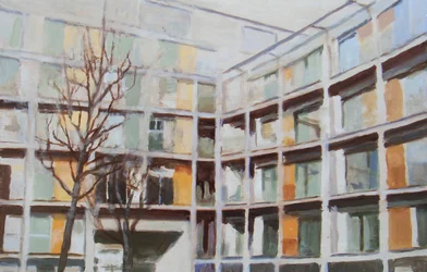 Un endroit pour vivre 44, 2012 (huile sur contreplaqué)