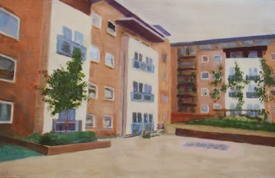 Un endroit pour vivre 45, 2012 (huile sur contreplaqué)