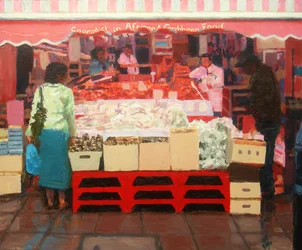 Nourriture africaine et caribéenne, 2010 (huile sur carton)