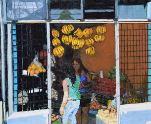 Étalage de fruits (San José, Costa Rica), 2016 (huile sur carton)
