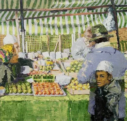 Étal de marché (Ridley Road, Londres), 2003 (huile sur toile)