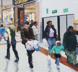 Shoppers 2, 2009 (huile sur toile)