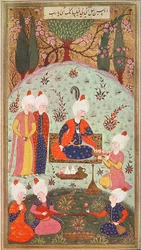 TSM H.804 & H.806 Le prince héritier célébrant la victoire avec un repas dans le jardin, 1534