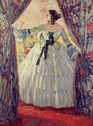Femme en robe blanche