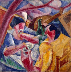 Sous la pergola, Naples. Peinture d