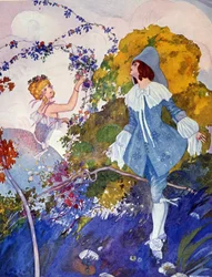 Prince Charmant et la fille, illustration par Umberto Brunelleschi