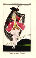 Femme en tenue à la mode de goût vénitien