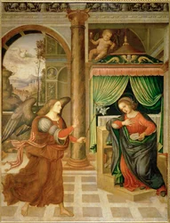 Annonciation, fin du XVe ou début du XVIe siècle (peinture sur toile)