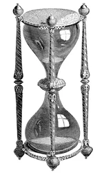 Sablier du XVIe siècle, gravure, XIXe siècle