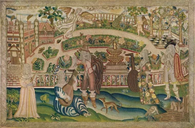Scène de jardin - Image en petit-point de l