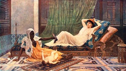 Une nouvelle lumière dans le harem, 1884, vers 1902
