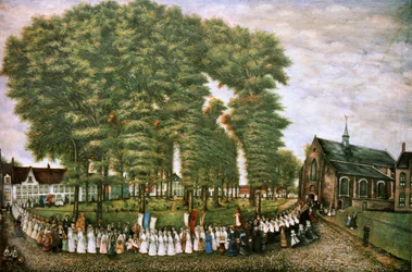 Une procession à Bruges à la fin du 19e siècle