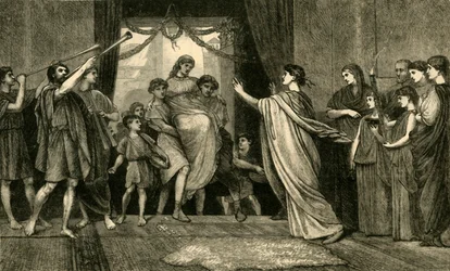 Un mariage romain. - Le retour de la mariée à la maison, 1881