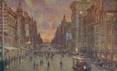 Une rue à Melbourne, 1924