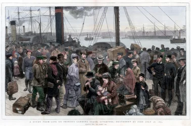 Étude de la vie sur le quai des Princes, Liverpool - Détruit par le feu le 28 juillet 1874
