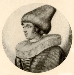 Une dame suédoise avec un bonnet en fourrure pointu et une fraise, 1640, 1937