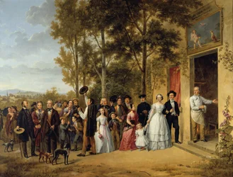 Un mariage dans la chapelle Coeur Volant à Marly vers 1850