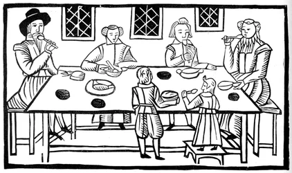 Un repas de famille, début du 17ème siècle, 1893