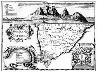 Carte du Cap de Bonne-Espérance, Afrique du Sud, 1719
