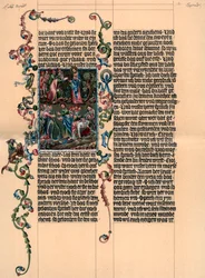 Une page de la Bible de Wenzel, vers 1400