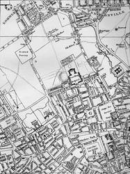 Plan de Holborn, St Giles et St Pancras, Londres, en 1800
