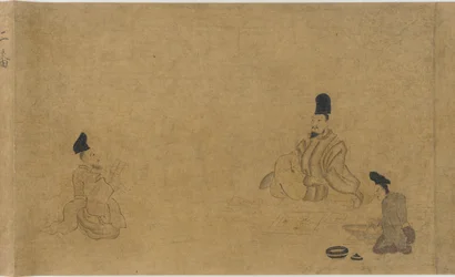 Concours de composition de poèmes parmi divers artisans, période Nanbokucho, 1333-1392