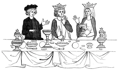 Un banquet royal, 13ème siècle, 1849