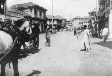 Une rue à Mumbai Bombay, Inde, vers 1918