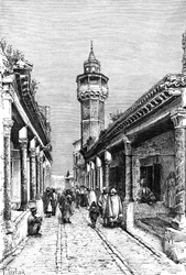 Une rue dans le quartier de Suk à Tunis, Tunisie