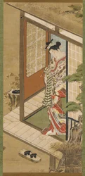 Une yujo avec une pipe, période Edo, XVIIIe siècle
